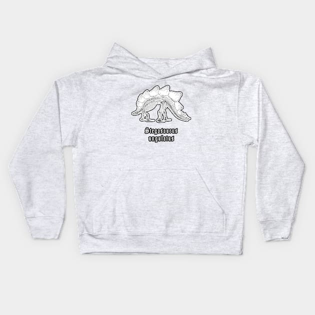 🦖 Fossil Skeleton of a Stegosaurus ungulatus Dinosaur Kids Hoodie by Pixoplanet